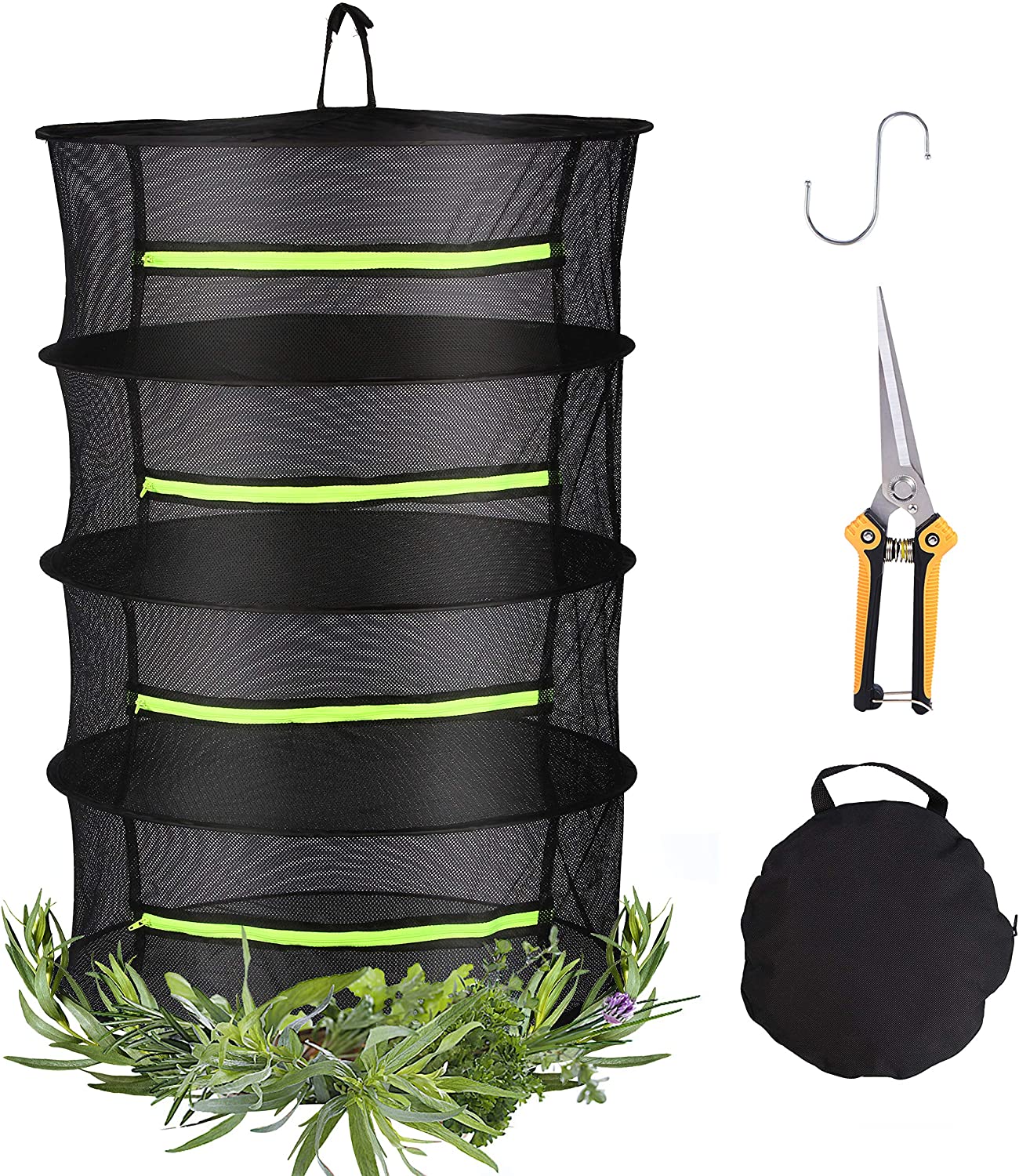 Hook Seeds Flowers Bud Garden Gloves for Herb 2ft 4 Layer Plant Drying Rack Dry Net Pruning Shears Herb Drying Rack Hanging Dryer Mesh Drying Rack with Green Zipper Nuts Hook Seeds Flowers Bud Garden Gloves for Herb 2ft 4 Layer Plant Drying Rack Dry Net Pruning Shears Herb Drying Rack Hanging Dryer Mesh Drying Rack with Green Zipper Nuts